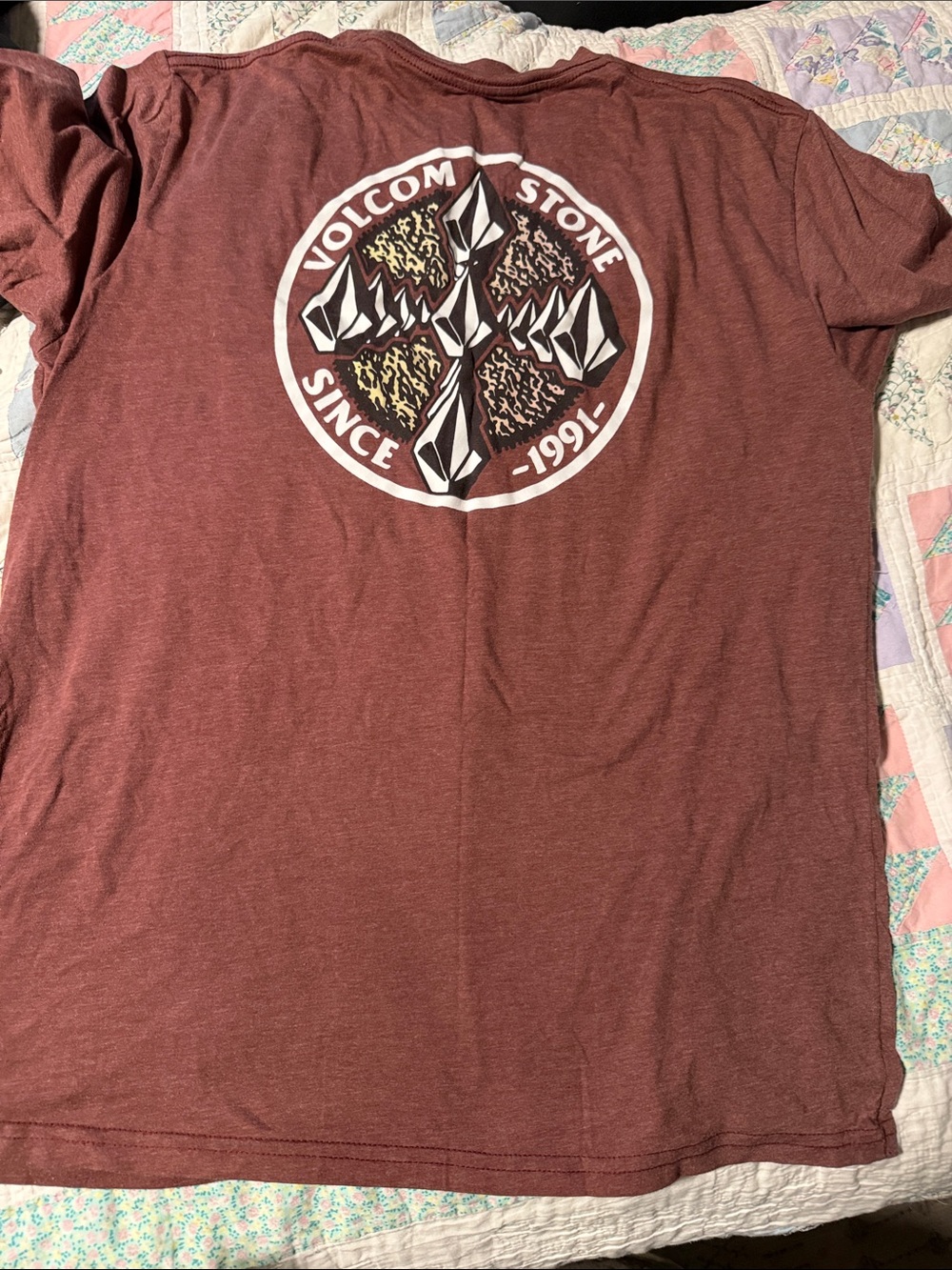 Volcom Maroon Graphic Back Logo Tee